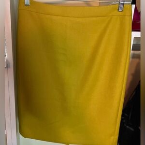 J Crew Mustard Knee-length Wool Pencil Skirt